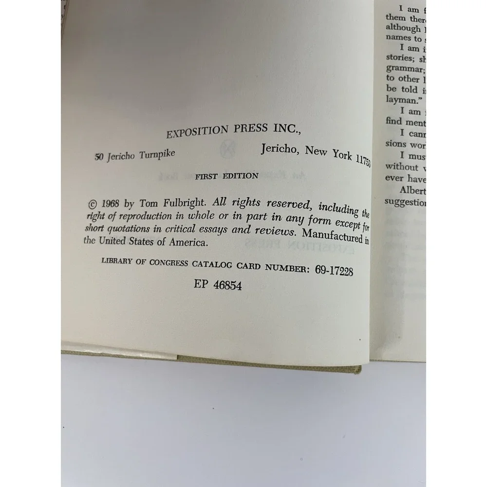 COW-COUNTRY COUNSELOR by Tom Fulbrightt SIGNED 1st Ed Hardback BOOK HC DC